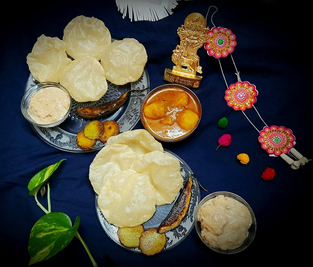 Luchi with Aloo Dum