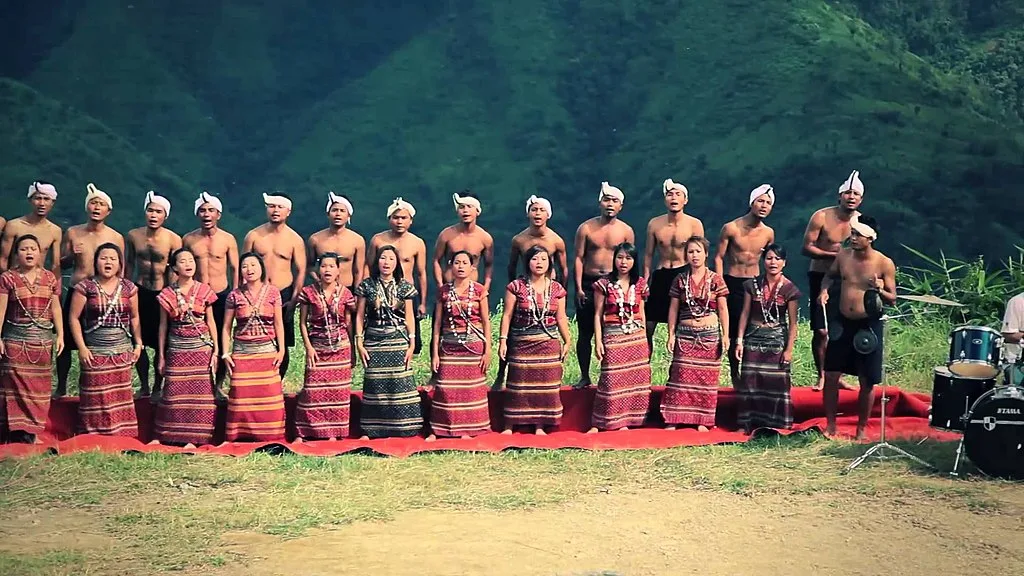 The people of mizoram in there traditional wear