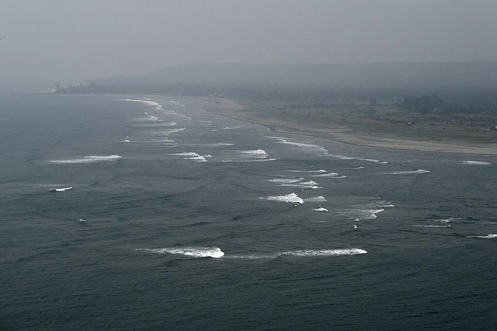 Morjim Beach and Arabian sea seen from Vagator fort