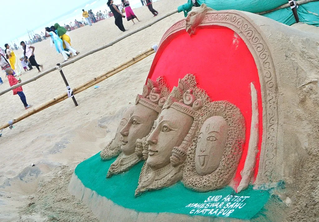 The unique Sand art at Gopalpur beach