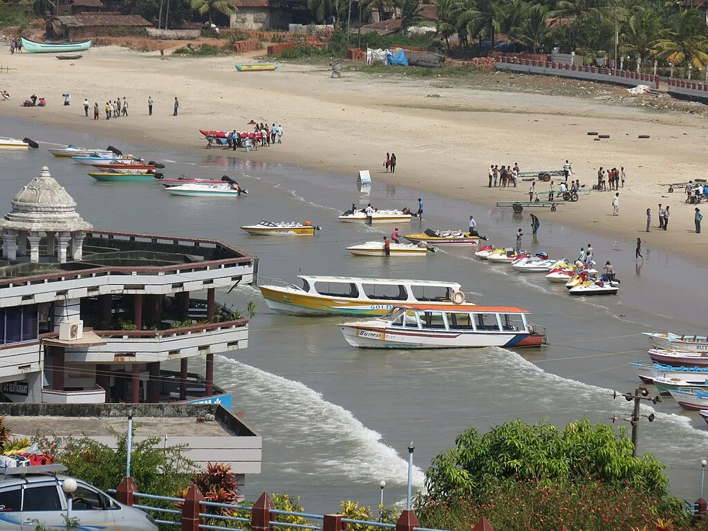 The view of boats at Karwar take takes guest on boat rides