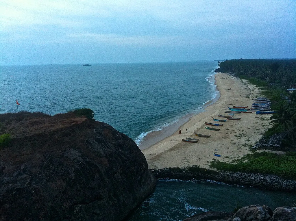 The view of the Kaup beach taken from the nearby hill